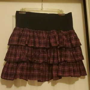 Black and purple mini skirt